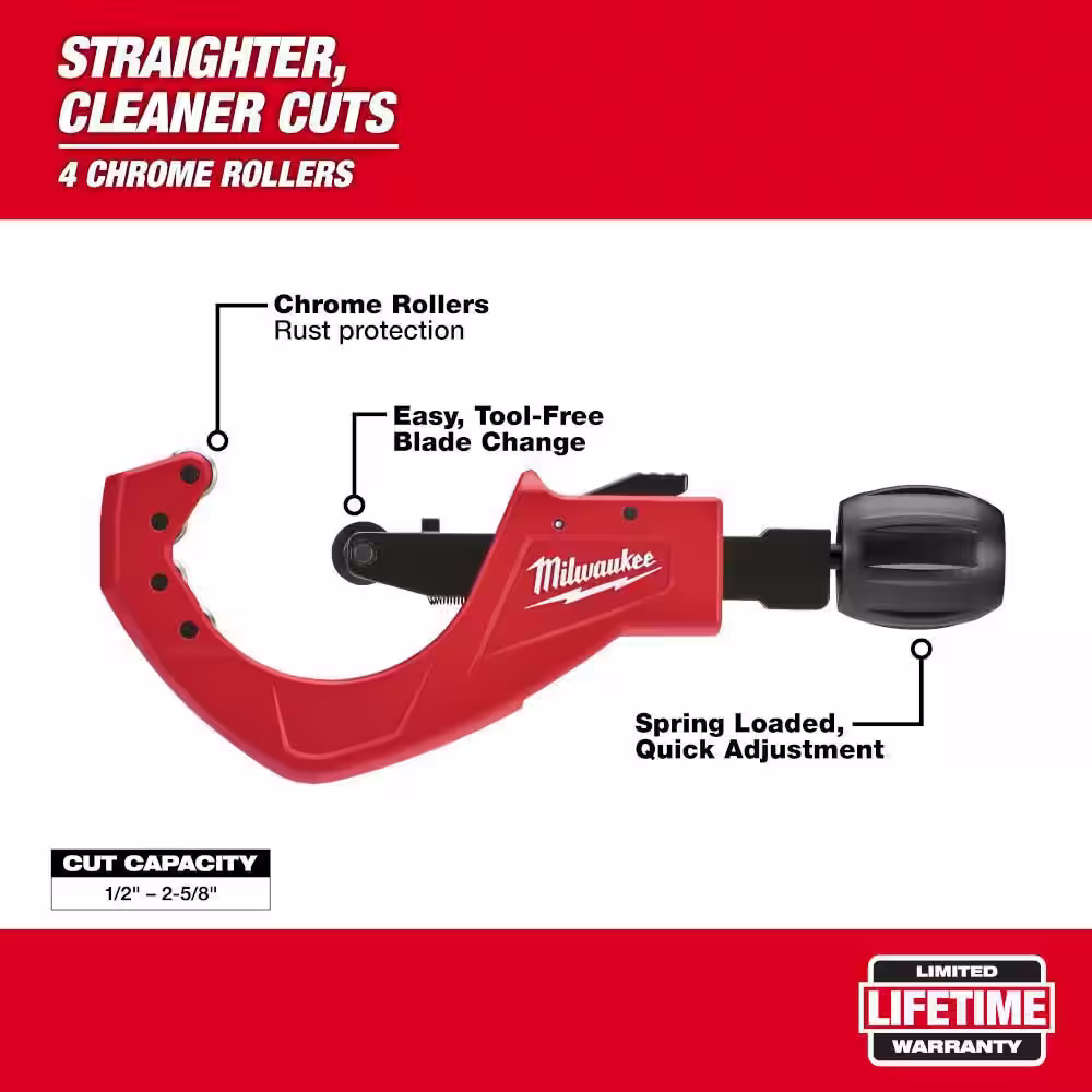 Milwaukee 2-1/2 in. Quick Adjust Copper Tubing Cutter