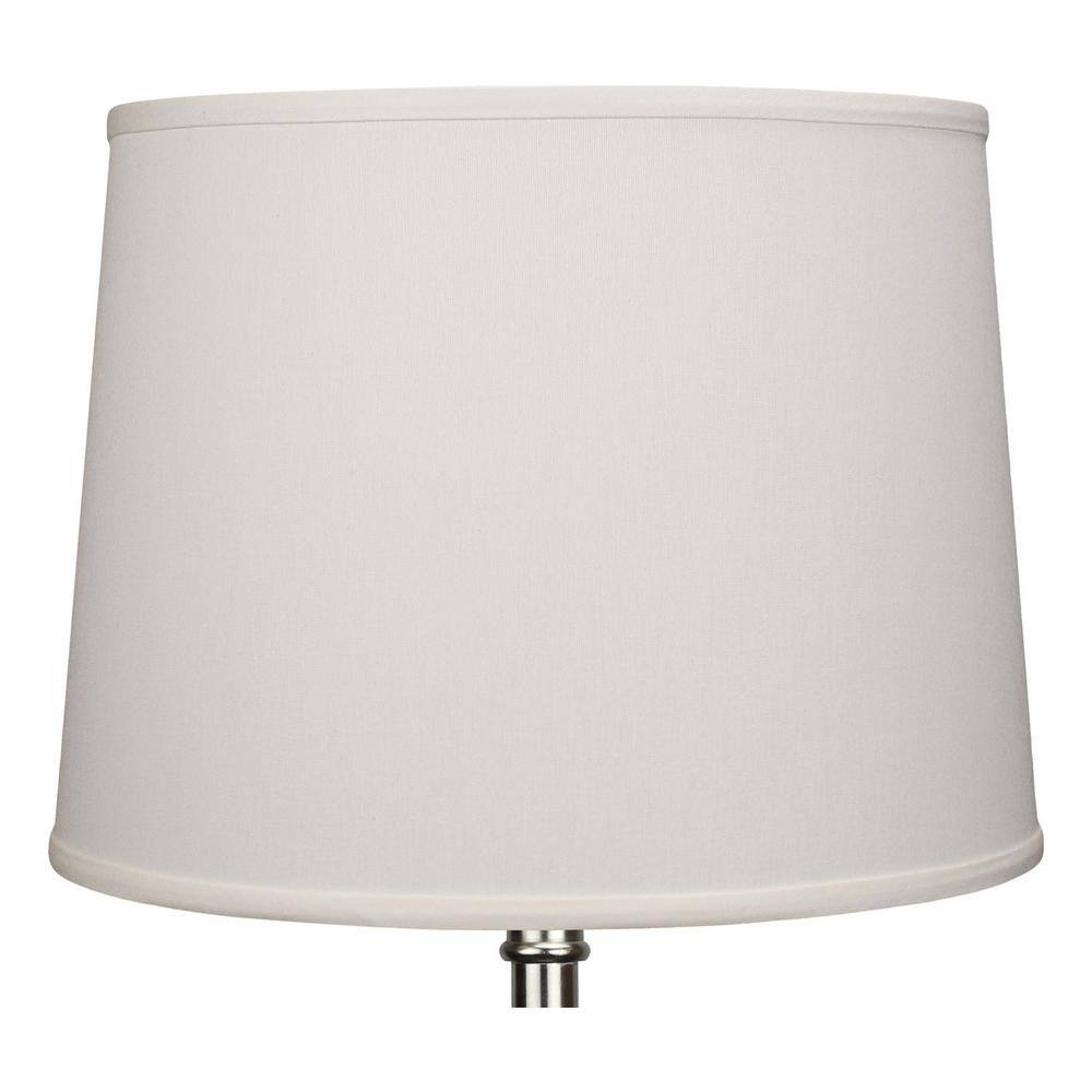 FenchelShades.com 14 in. Top Diameter x 16 in. Bottom Diameter x 12 in. Slant Linen Cream Empire Lamp Shade