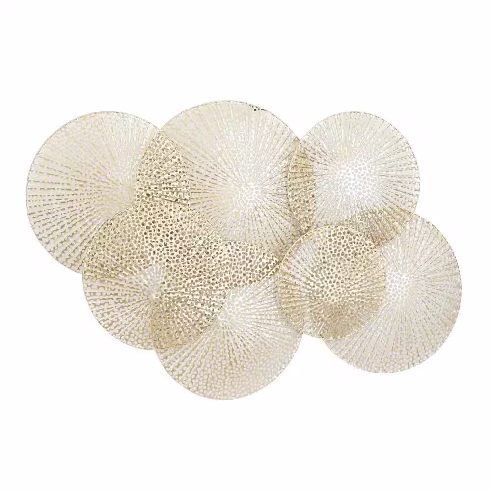 None 31 in. x 49 in. Gold Metal Contemporary Abstract Wall Decor
