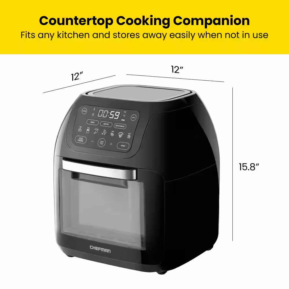 Chefman 10-Liter Digital Multifunction Air Fryer Plus Rotisserie, Dehydrator, Oven