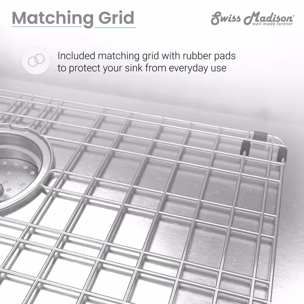 Swiss Madison 26 in. x 18 in. Stainless Steel, Undermount Kitchen Sink Grid
