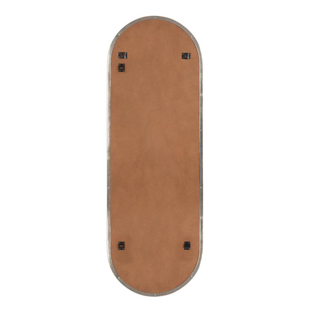 Kate and Laurel 48.00 in. H x 16.00 in. W Rollo Modern Oval Framed Silver Accent Wall Mirror