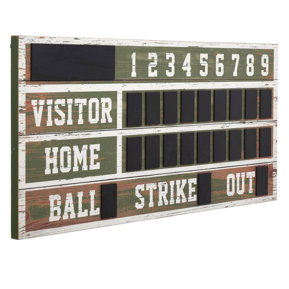 StyleCraft Wooden Chalkboard Baseball Scoreboard Wall Decor