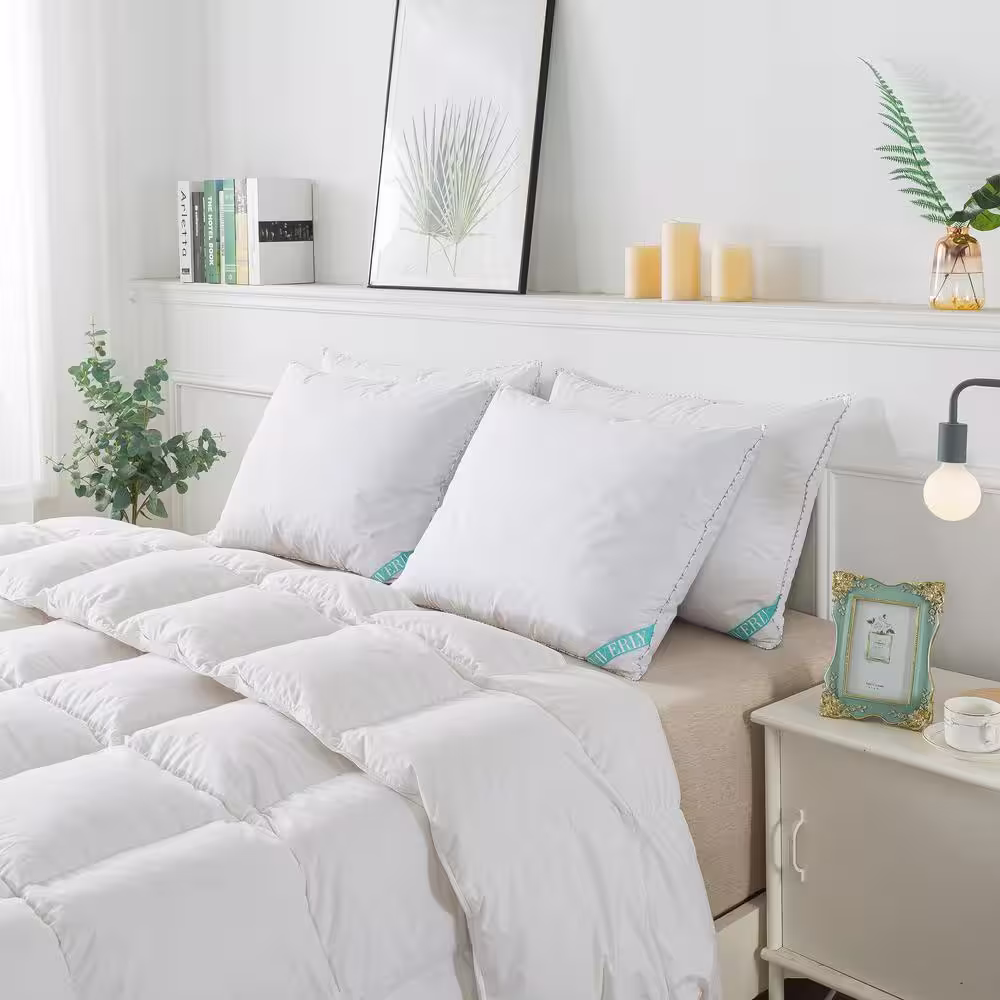 Waverly Antimicrobial White Goose Nano Feather King Pillow (Set of 2)