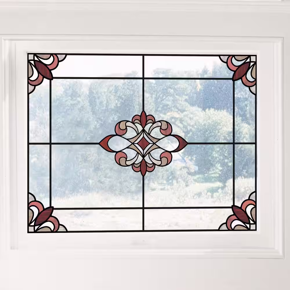 InHome Red Westwood Stained Glass Decal (Set of 2)