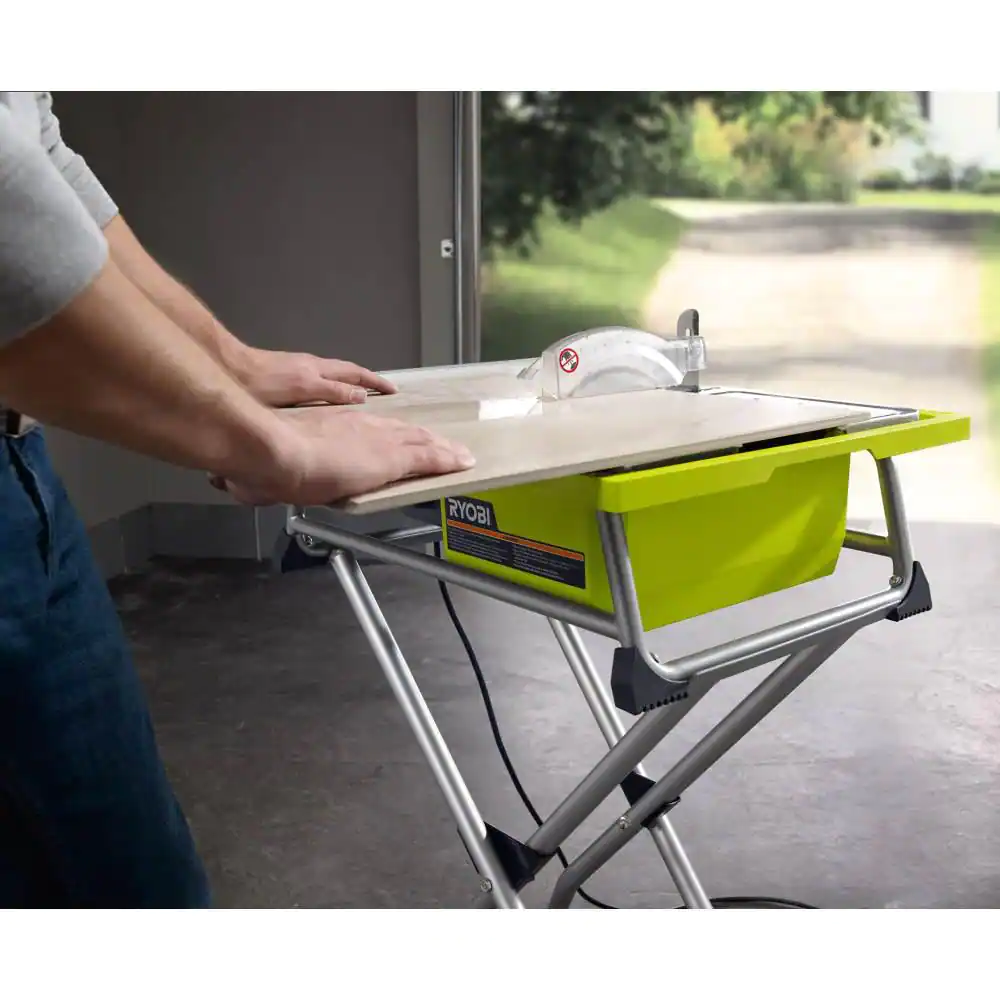 RYOBI 7 in. 4.8 Amp Tile Saw with Stand