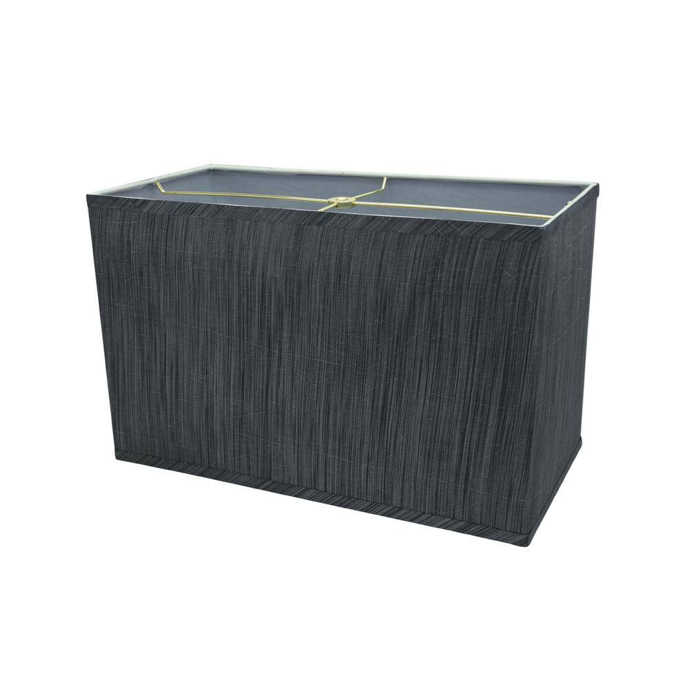 Aspen Creative Corporation 16 in. x 10 in. Grey and Black and Striped Pattern Hardback Rectangular Lamp Shade