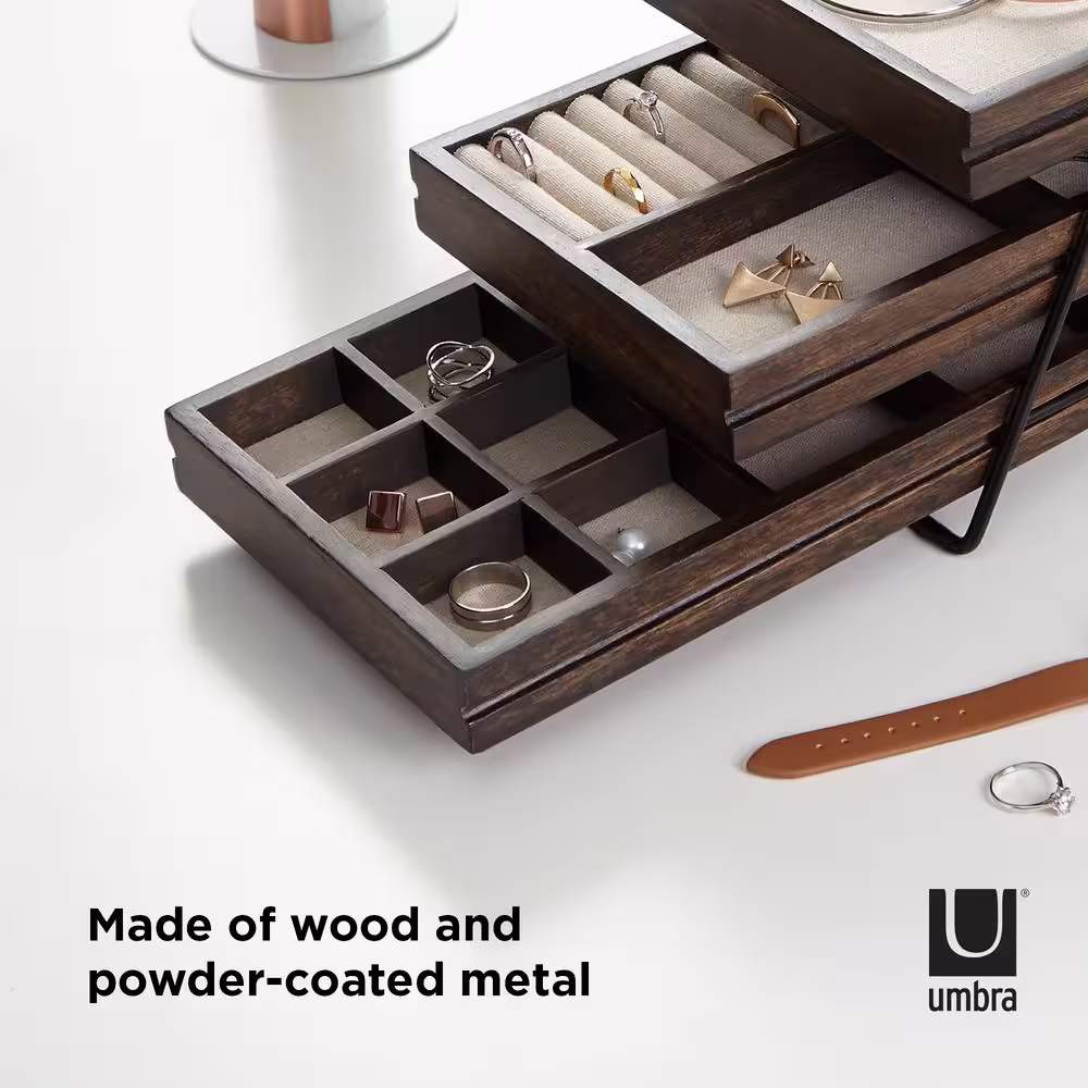Umbra Black/Walnut Terrace Jewelry Box Tray