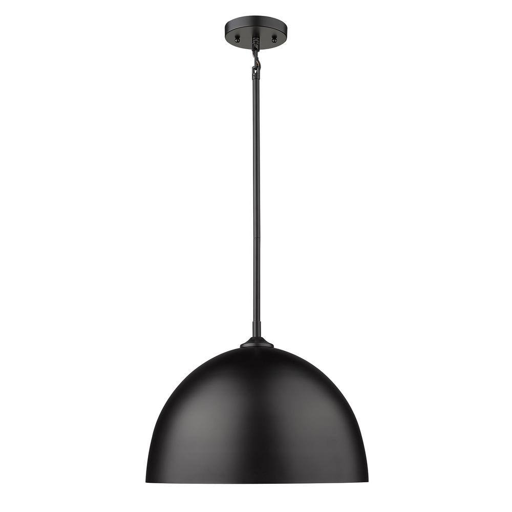 Golden Lighting Zoey 1-Light Matte Black Standard Pendant