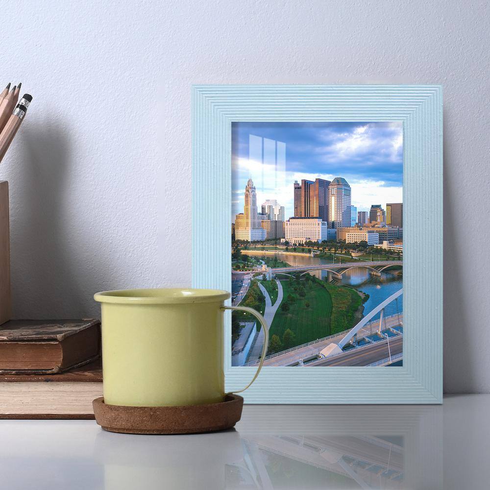 None Grooved 3.5 in. x 5 in. Blue Picture Frame