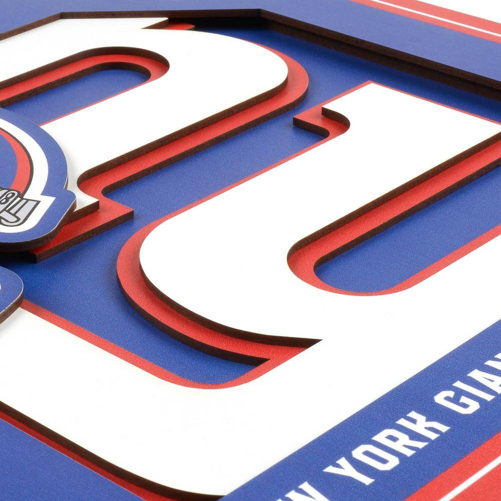 None NFL New York Giants 3D Logo Series Wall Art - 12x12