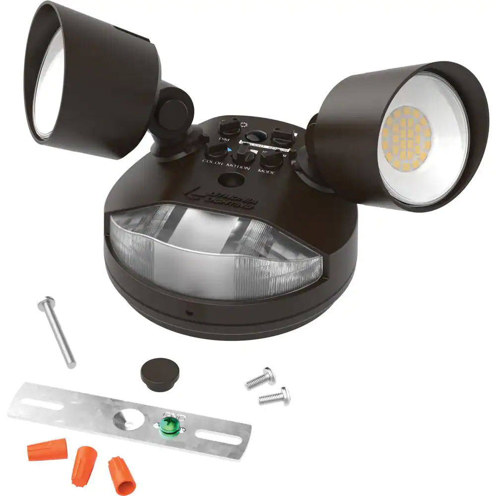 Lithonia Lighting Contractor Select HGX Dark Bronze Motion Activated Outdoor Integrated LED Flood Light with Photocell