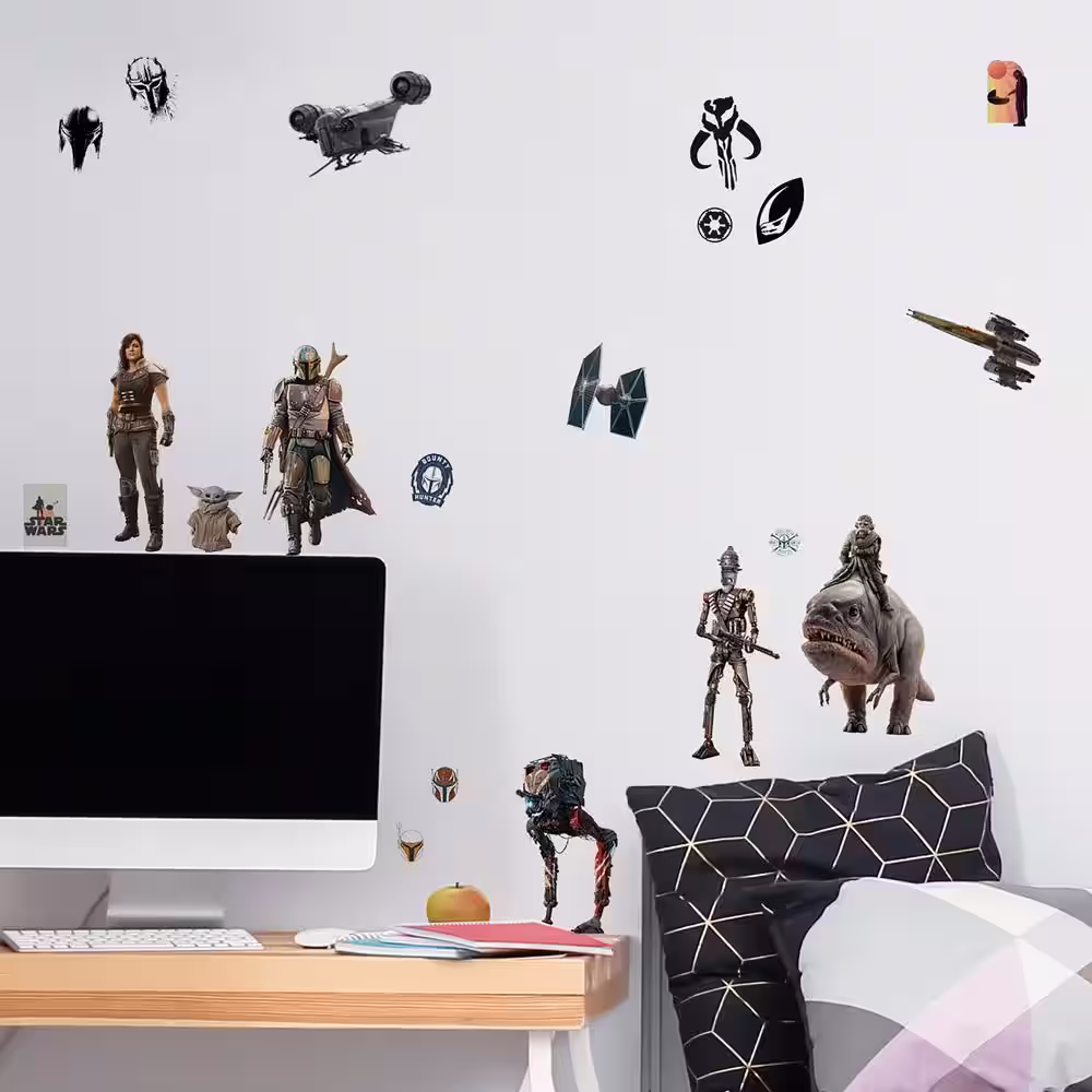 RoomMates Brown and Black and Red The Mandalorian Wall Decals