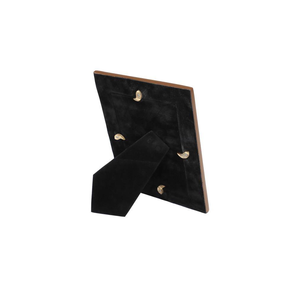 Litton Lane 4 in. x 6 in. Rectangular Inlaid Gold Capiz Shell and Banana Wood Picture Frame