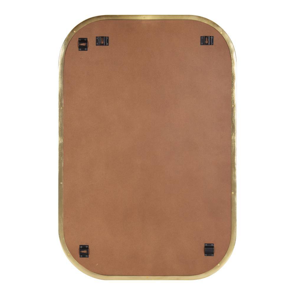 Kate and Laurel Rollo 30 in. x 20 in. MidCentury Rectangle Gold Framed Decorative Wall Mirror