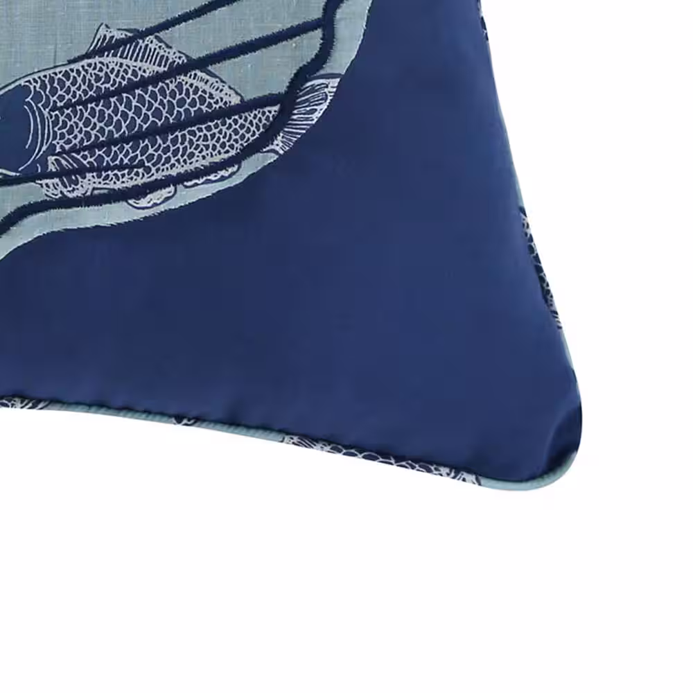 Levtex Home Bayport Blue Shell Appliqued 20 in. x 20 in. Throw Pillow