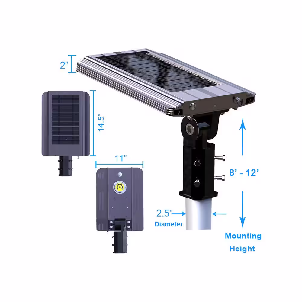 eLEDing Solar Power AI SMART 1600 Lumens Brown Motion Sensing Outdoor Integrated CREE LED Street Area Light
