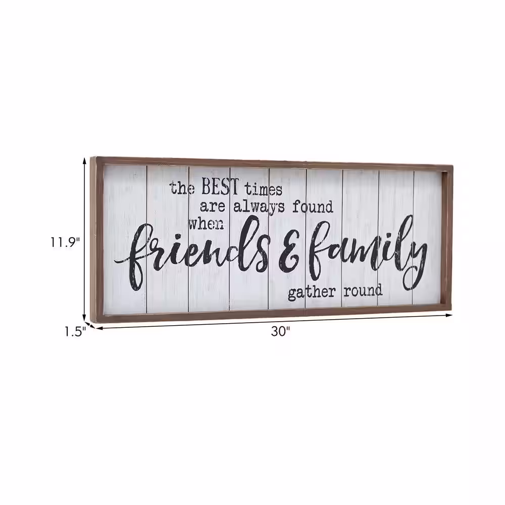PARISLOFT The Best Times are Always Found When Family & Friends Gather Round Rustic Framed Wood Wall Decorative Sign