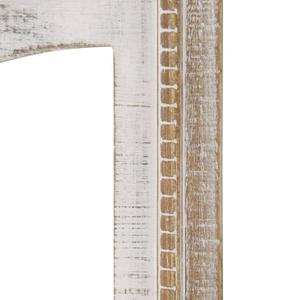 HomeRoots Victoria Wooden Distressed White Panel Wall Decor