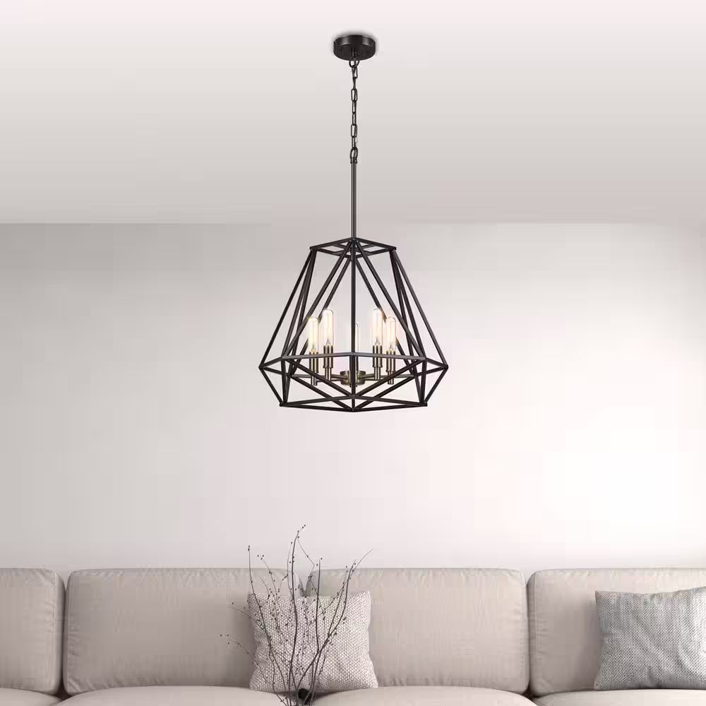 Globe Electric 40 Watt T6 Tube Dimmable Cage Filament Vintage Edison Incandescent Light Bulb, Warm Candle Light (4-Pack)