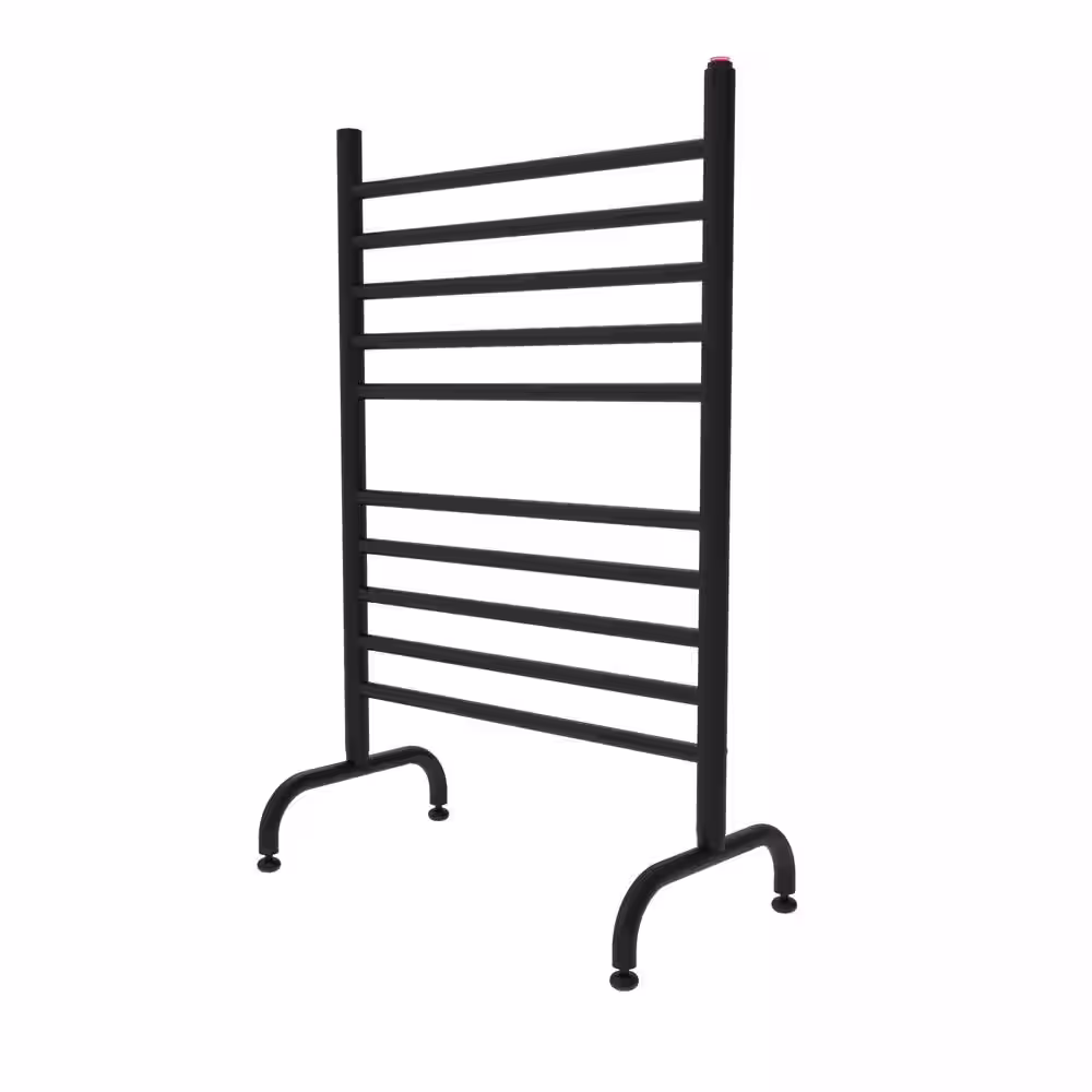 Amba Solo 24 in. Wide Freestanding 10-Bar Plug-in Electric Towel Warmer in Matte Black