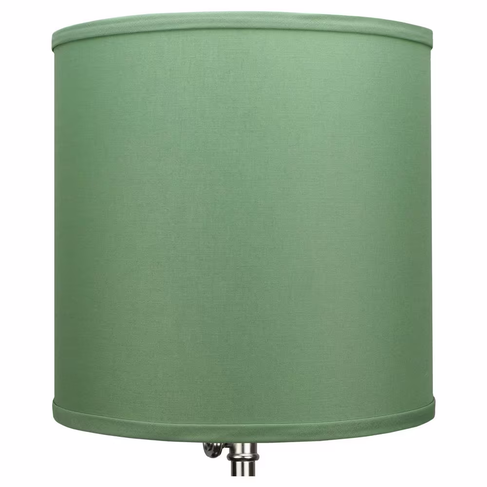 FenchelShades.com 10.5 in. W x 10.5 in. H Celadon/Nickel Hardware Drum Lamp Shade