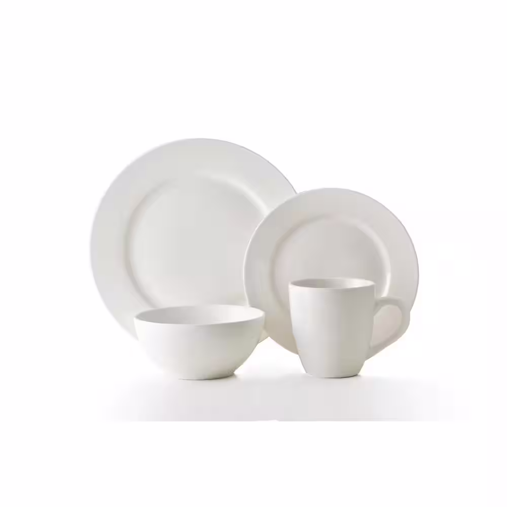 THOMSON POTTERY Basic White Stoneware Dinner Plate (Set Of 8)