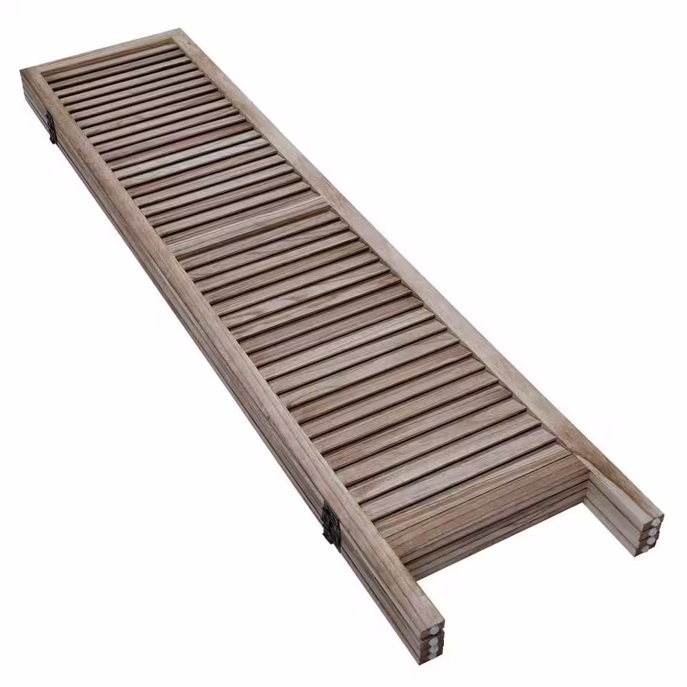 None Sycamore wood 4-Panel Light Burn Screen Folding Louvered Room Divider