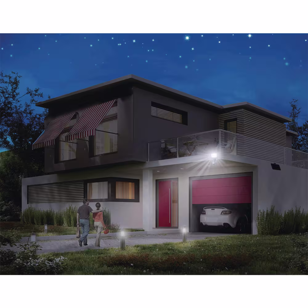 NATURE POWER 60 LED Integrated LED Black Outdoor Solar Powered Motion Activated Security Flood Light (4 Pack)