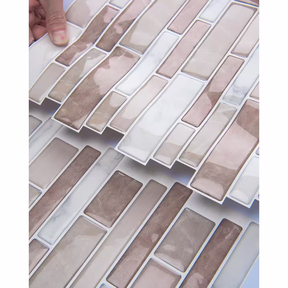 Art3dwallpanels 12 in. x 12 in. x 0.1 in Vinyl Peel and Stick Backsplash Tiles in Yellow Marble (10-Pack)