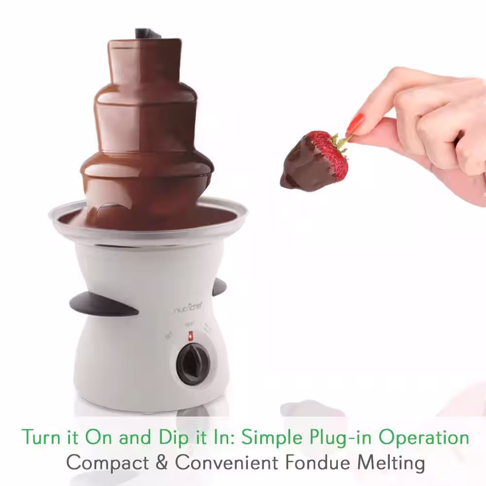 NutriChef 2-Tier Electric Chocolate Fondue Fountain
