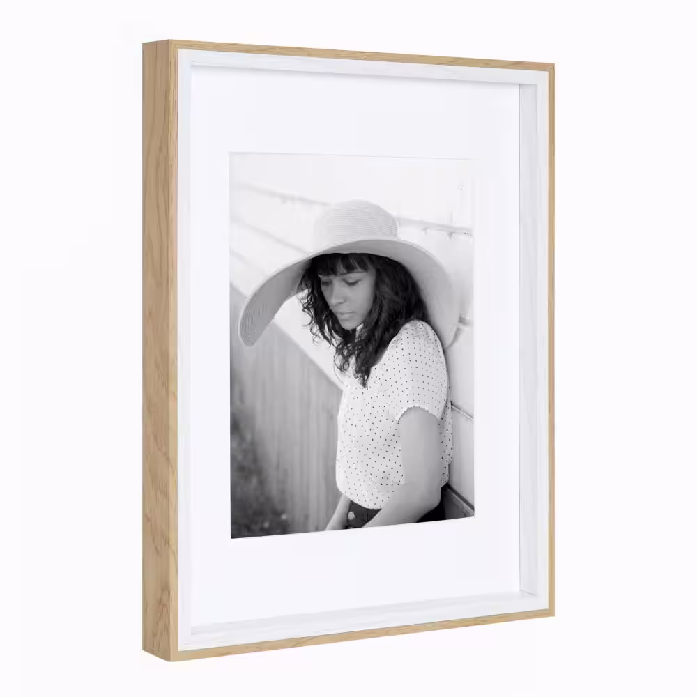 Kate and Laurel Gibson 11 in. x 14 in. matted to 8 in. x 10 in. White/Natural Picture Frames (Set of 4)
