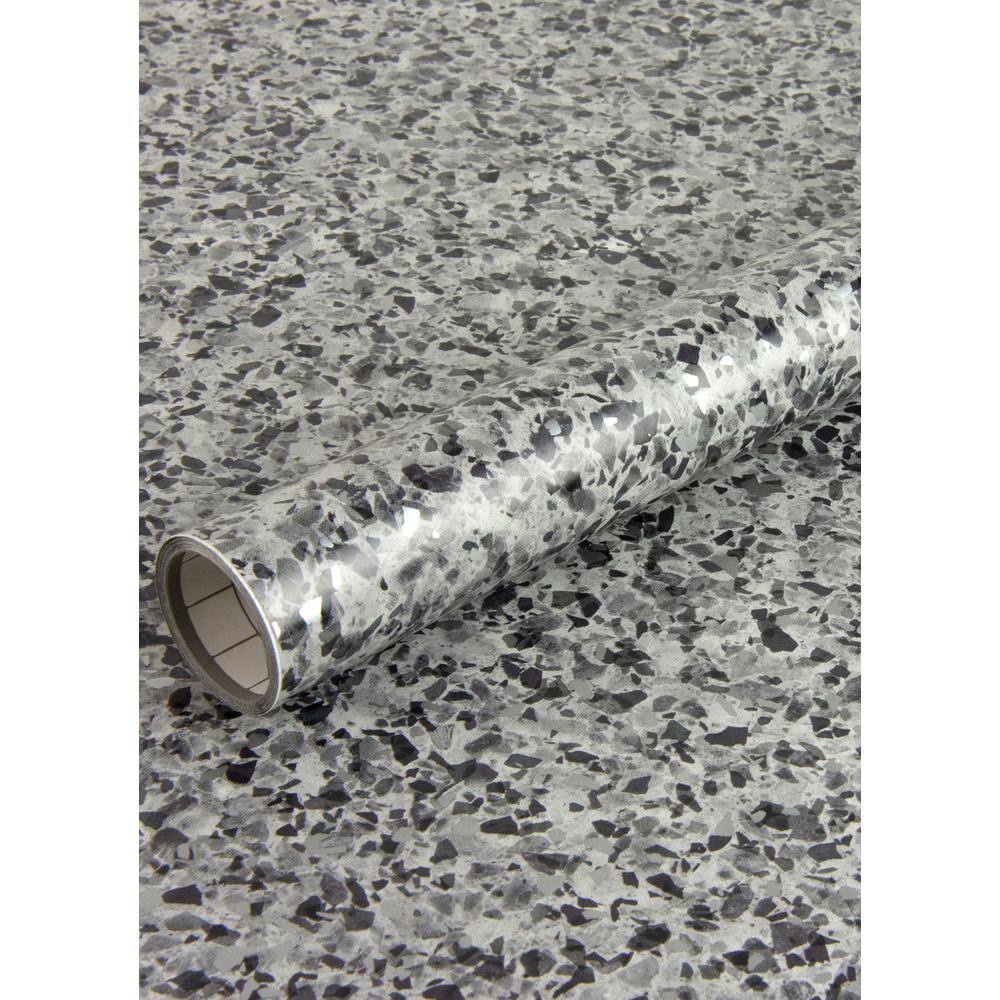 Fablon Terrazzo Silver Grey Wall Adhesive Film (Set of 2)