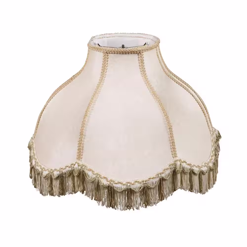 Aspen Creative Corporation 17 in. x 12 in. Beige Scallop Bell Lamp Shade