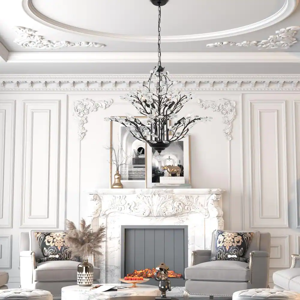 Maxax Chicago 8-Light Unique Traditional Chandelier with Crystal Accents