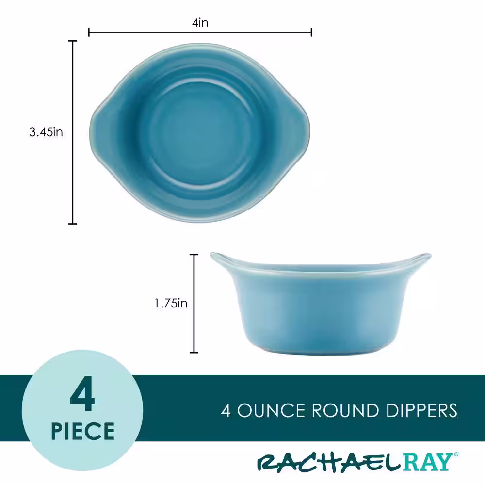 Rachael Ray 4-Piece Agave Blue Ceramics Bakeware Set