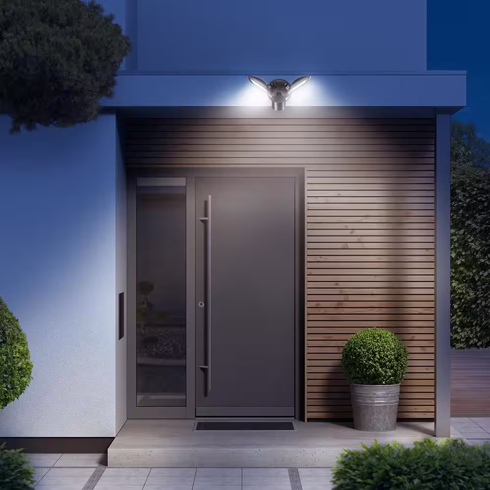 PROBRITE 30-Watt Bronze Outdoor Integrated LED Twin Head Motion-Activated Flood Light, 3000 Lumens