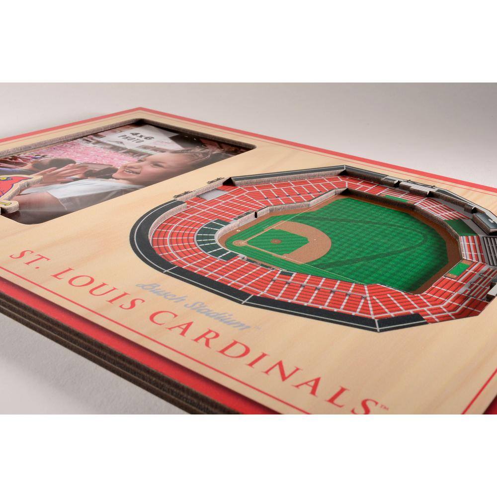 YouTheFan MLB St. Louis Cardinals Team Colored 3D StadiumView with 4 in. x 6 in. Picture Frame