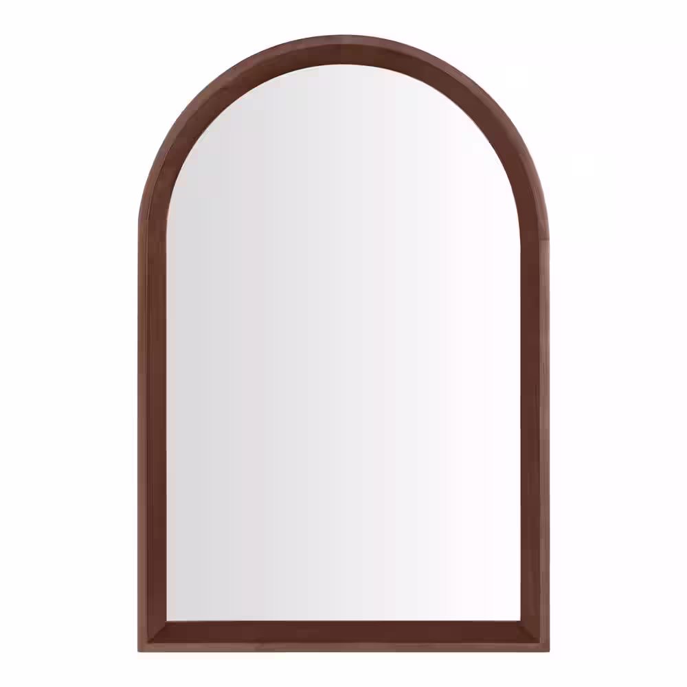 StyleWell Medium Modern Arched Walnut Framed Mirror (20 in. W x 30 in H)