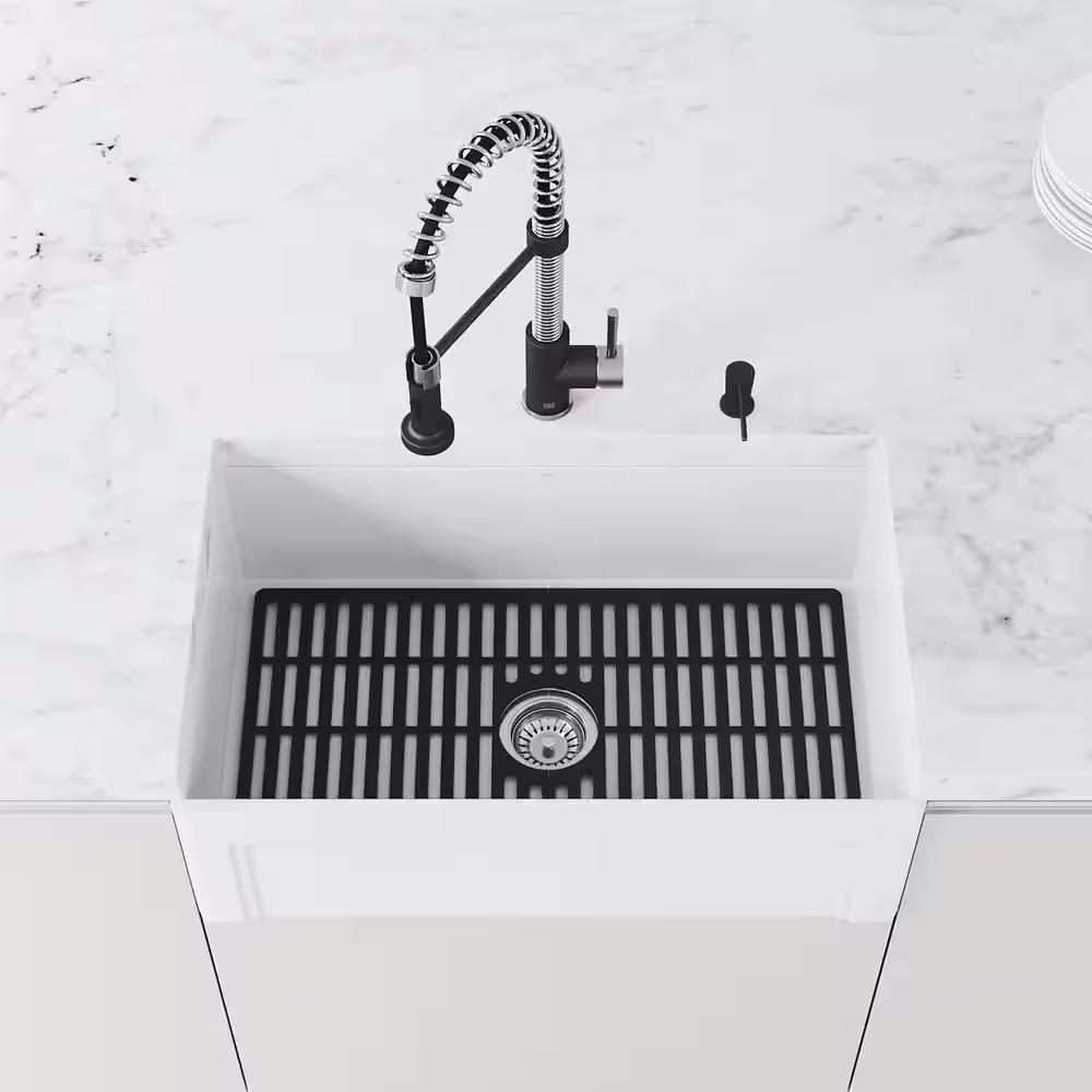 VIGO 27 in. x 15 in. Silicone Bottom Grid for 30 in. Single Bowl Kitchen Sink in Matte Black