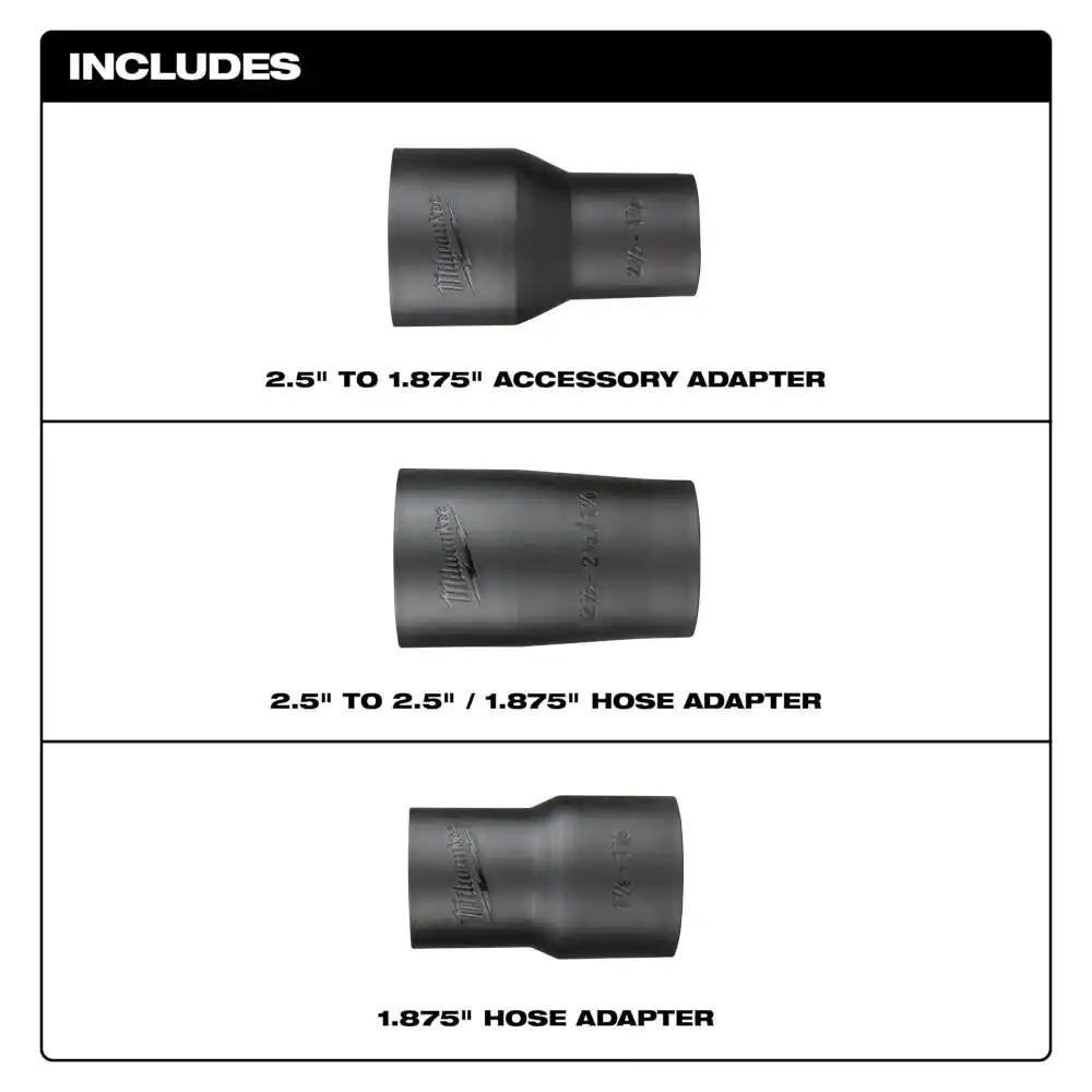 Milwaukee Hose and Accessory Adapter Kit for Wet/Dry Shop Vacuums (3-Piece)