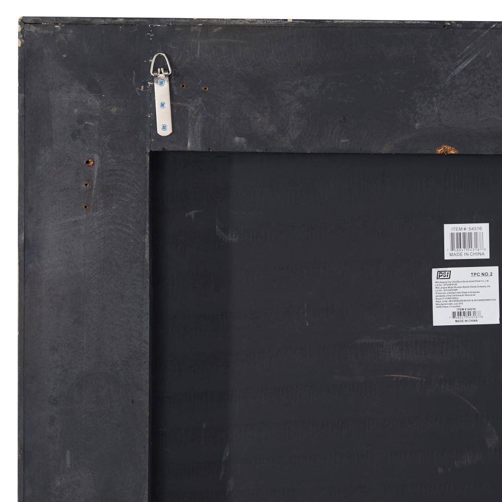 Litton Lane 70 in. x 40 in. Brown Wood Rustic Rectangle Wall Mirror