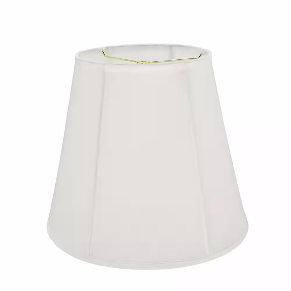 Aspen Creative Corporation 16 in. x 14 in. Off White and Vertical Piping Hexagon Bell Lamp Shade