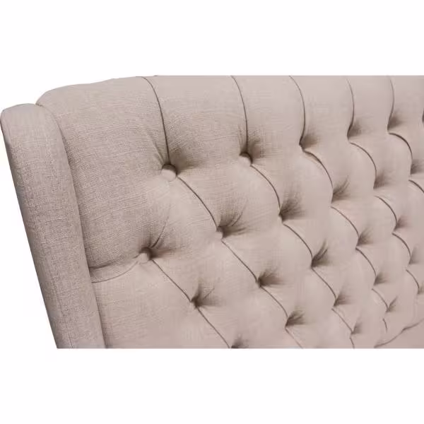 Best Master Furniture Serdar 39 in. H x 60 in. W x 23 in. D Beige Linen Tufted Banquette Bench