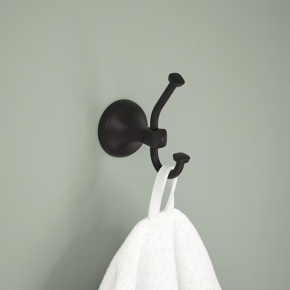 Delta Esato Double Towel Hook Bath Hardware Accessory in Matte Black