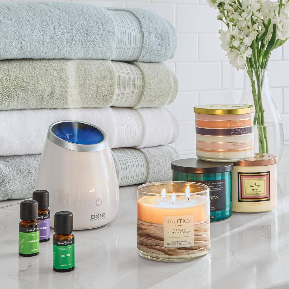 Nautica 14.5 oz. Sea Salt and Amber Driftwood Multi-Colored Fresh 3-Wick Jar Candle