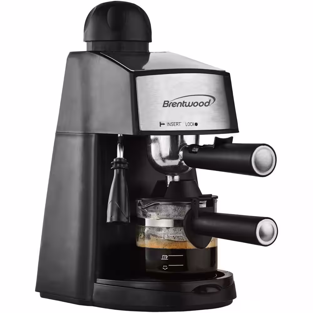 Brentwood Appliances 2.5- Cup Black Stainless Steel Espresso Machine and Cappuccino Maker