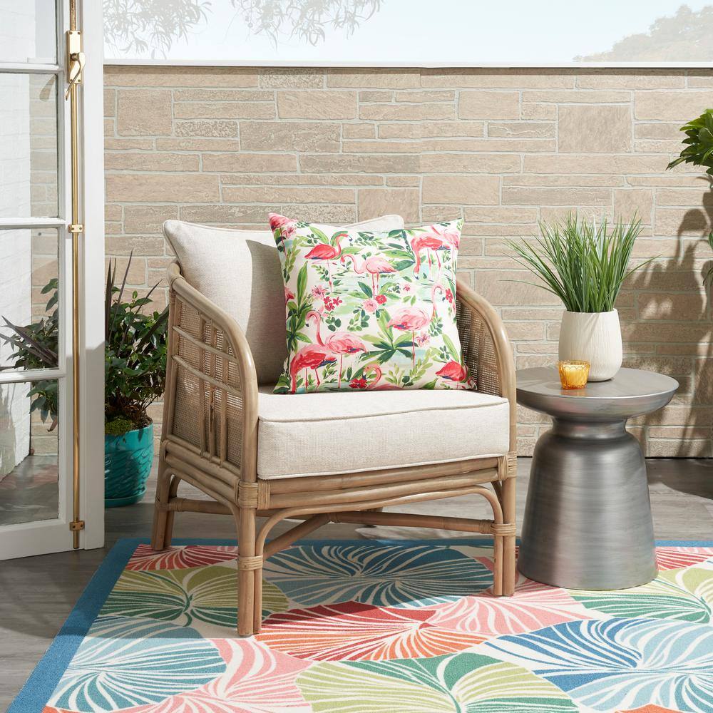 Waverly Waverly Multicolor Stain Resistant 20 in. x 20 in. Indoor/Outdoor Throw Pillow