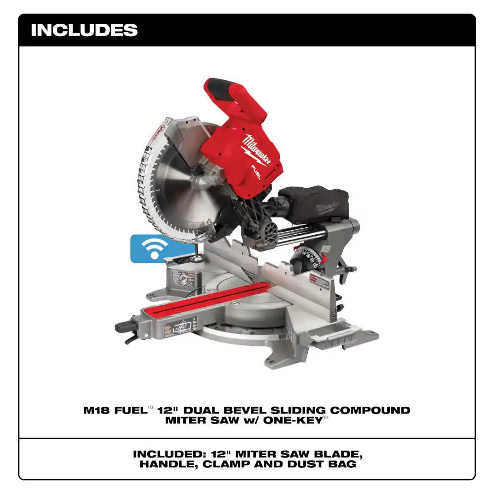 Milwaukee M18 FUEL 18V Lithium-Ion Brushless Cordless 12 in. Dual Bevel Sliding Compound Miter Saw (Tool-Only)