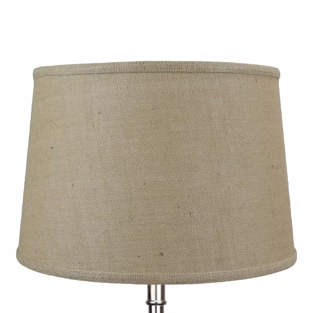 FenchelShades.com Fenchel Shades 13 in. Top Diameter x 15 in. Bottom Diameter x 10 in. Slant, Empire Lamp Shade - Burlap Natural